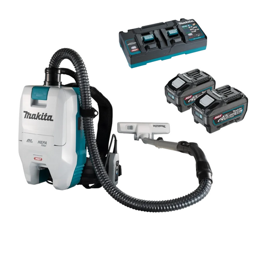 Makita_40V_Max_Brushless_Backpack_Vacuum_VC008G_Kit_-_2x_5.0Ah_Batteries_DC40RB_Dual_Charger_PROMOTION