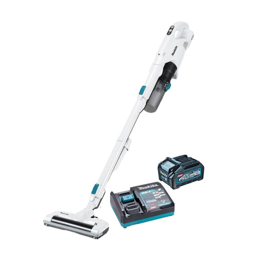 Makita 40V Max Brushless Stick Vacuum with Electric Rotary Brush CL004G Kit - 1x 4.0Ah Battery + DC40RA Charger