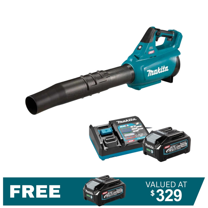 Makita 40V Max XGT Brushless Blower UB001GM101 Kit - 4.0Ah Battery & Single Port Rapid Charger PROMOTION