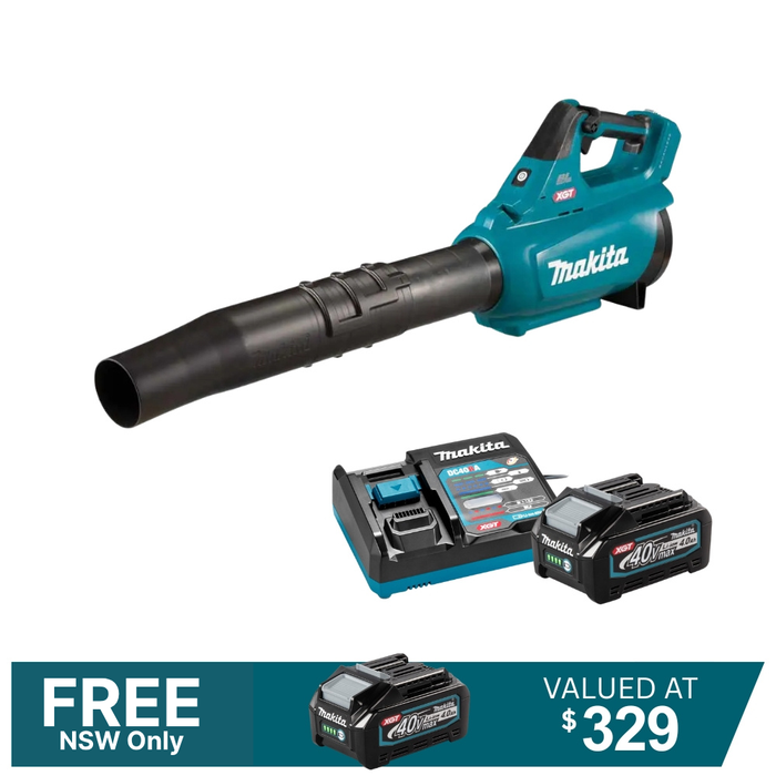 Makita 40V Max XGT Brushless Blower UB001GT101 Kit 1x DC20RA Single Port Charger + 1x 5Ah Battery PROMOTION
