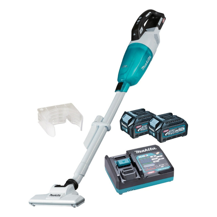Makita 40V Max XGT Brushless Stick Vacuum CL001G Kit  2x 2.5Ah Batteries + DC40RA Charger + 458571-5 Wall Bracket