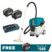 Makita 80V Max (40Vx2) Brushless M-Class Dust Extraction Vacuum VC006GML21 Kit - 2x 8.0Ah Batteries + DC40RB charger PROMOTION