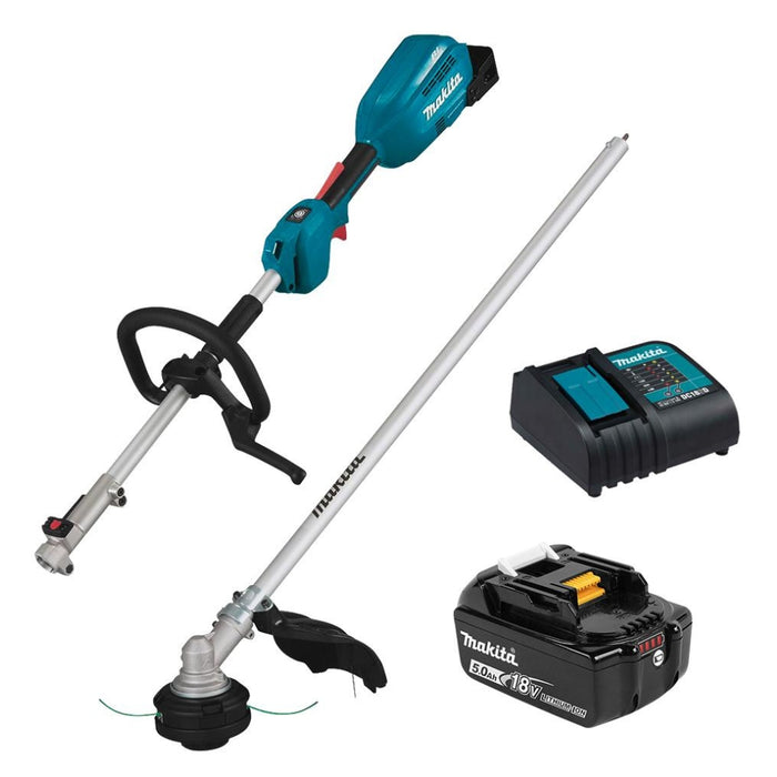 Makita DUX18STX2 18V 5.0Ah Li-ion Cordless Brushless Multi Function Power Head with Line Trimmer Attachment Combo Kit