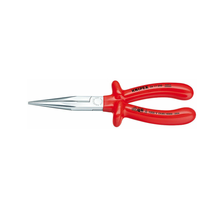 NEW Knipex 2617200 1000V Insulated 200mm Snipe Nose Pliers With Cut Chrome Plated 200MM