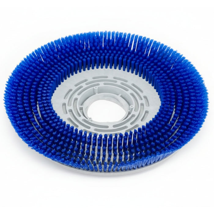 Nilfisk 430 mm blue Prolene™ brush disc designed for efficient scrubbing and polishing, providing smooth cleaning performance on hard floor surfaces