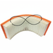 Car air filter with orange frame on a white background