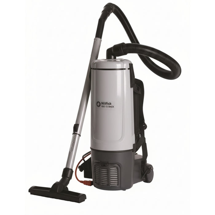  Nilfisk GD5 lightweight dry commercial backpack vacuum cleaner designed for comfortable and efficient daily cleaning