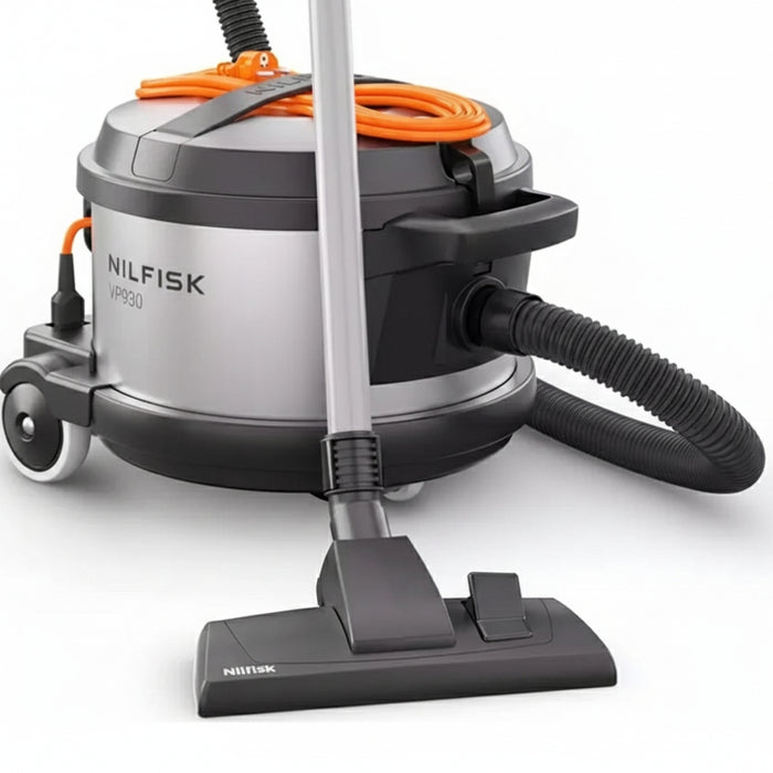 Nilfisk GD930 PRO HEPA S2 professional dry vacuum cleaner with HEPA filtration for efficient dust and allergen removal in workplaces