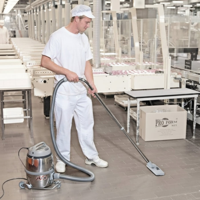 Nilfisk GM80B efficient industrial dry vacuum cleaner engineered for powerful dust extraction and continuous use in commercial facilities