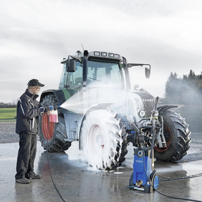 Nilfisk MC 4M cold-water pressure washer engineered with 2321 PSI power and 10.3 L/min water flow for efficient cleaning of large surfaces and equipment