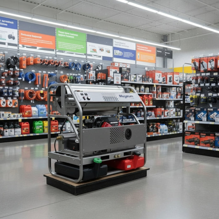 Nilfisk Magnum PP6012MAG-35HG petrol-powered hot water pressure washer with diesel heater built for heavy-duty industrial cleaning tasks and continuous operation