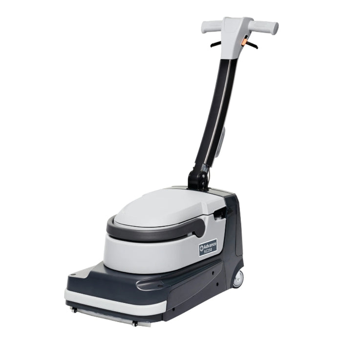 Nilfisk SC250 walk-behind compact floor scrubber dryer for professional, efficient, and easy floor cleaning in tight spaces