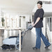 Compact Nilfisk SC351 walk-behind floor scrubber dryer ideal for offices, retail, and small facilities