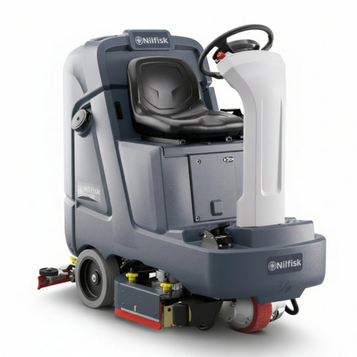 Nilfisk SC4000 860D rider floor scrubber with powerful disc deck system for durable commercial and industrial floor maintenance