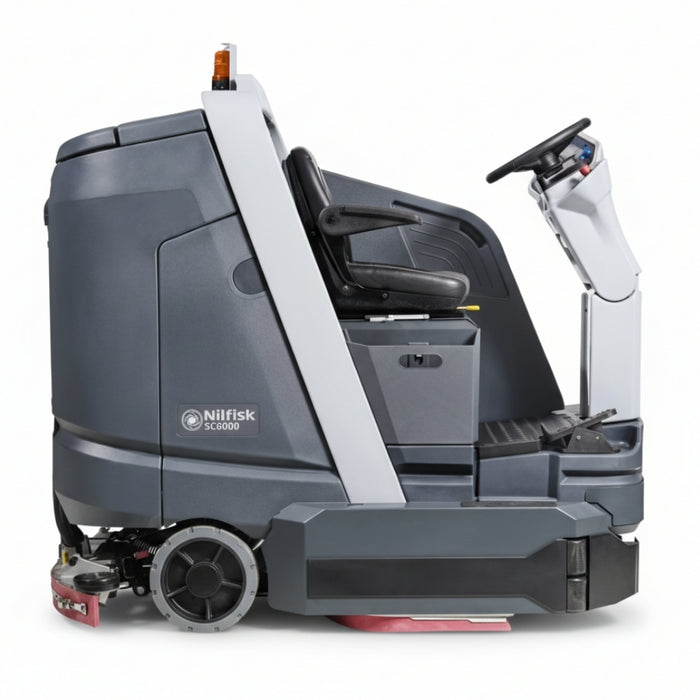 Nilfisk SC6000 1050D industrial ride-on scrubber dryer delivering efficient, high-capacity cleaning for factories and warehouses