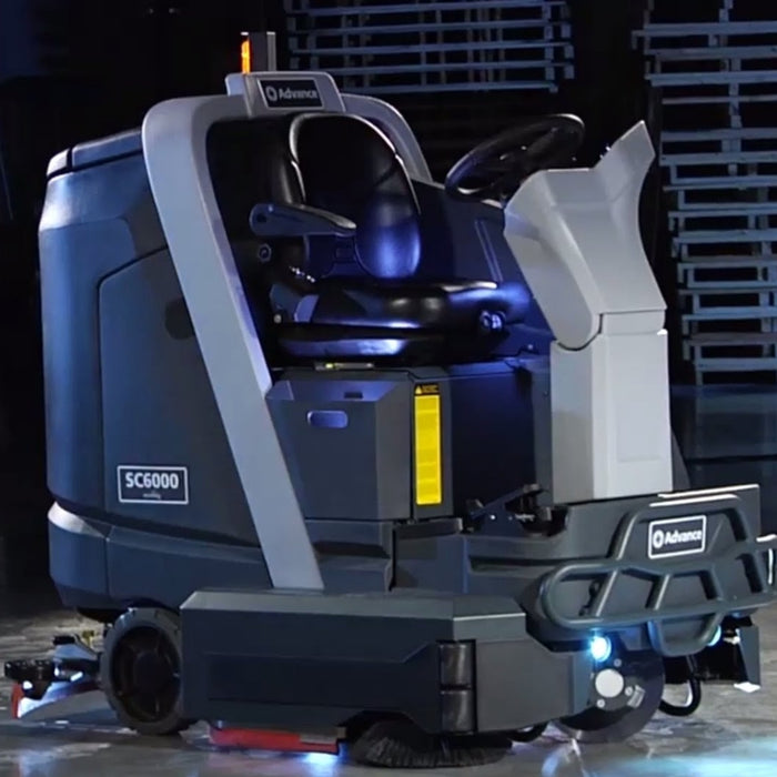 Nilfisk SC6000 1050D powerful ride-on scrubber dryer designed to handle expansive floor spaces with maximum cleaning efficiency