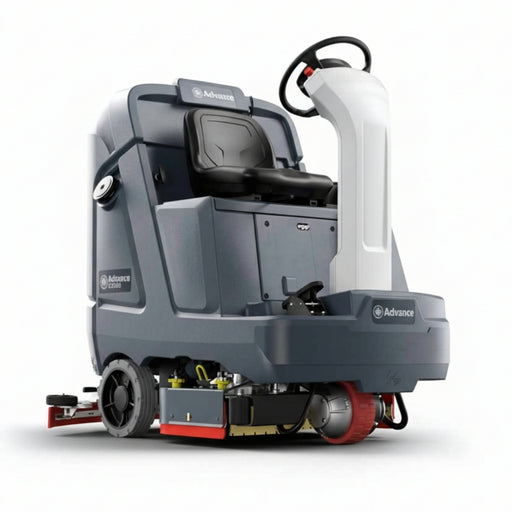 Nilfisk SC6000 910C ride-on scrubber dryer delivering powerful cleaning performance for large industrial and commercial floor spaces
