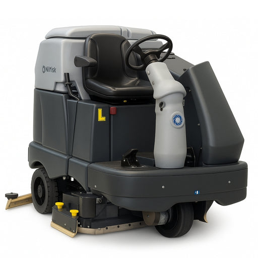 Nilfisk SC6500 1100C battery powered ride-on scrubber dryer designed for efficient cleaning of large industrial and commercial floor areas
