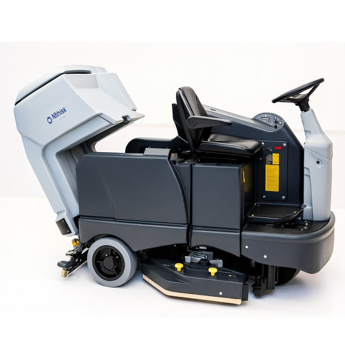 Nilfisk SC6500 1100C efficient battery operated ride-on scrubber dryer offering high performance for commercial and industrial environments