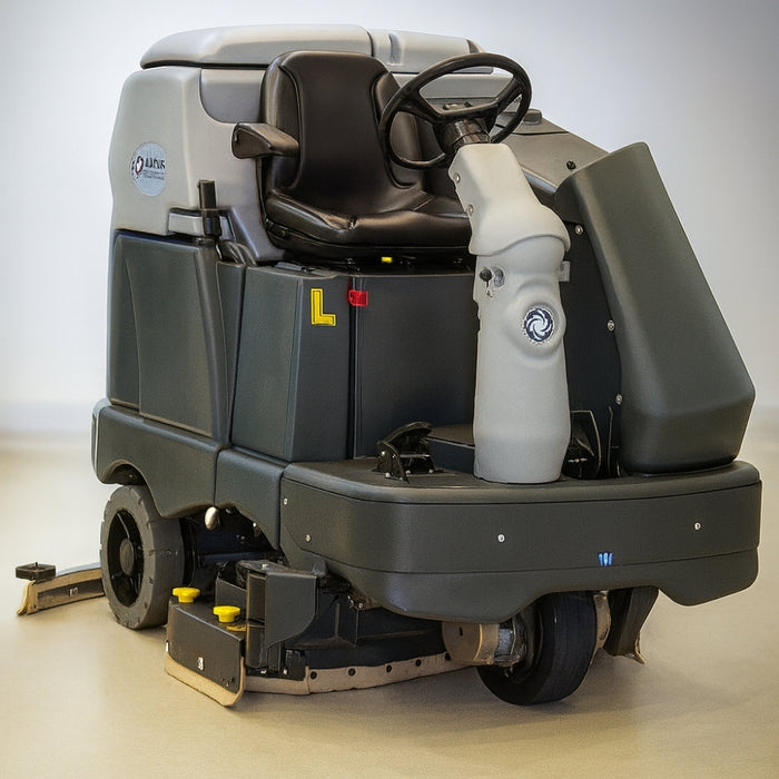 Nilfisk SC6500 1100C ride-on scrubber dryer with battery power delivering powerful scrubbing and drying for expansive facilities