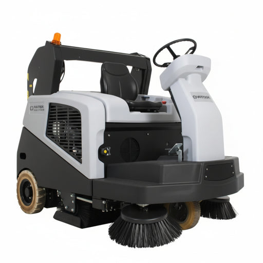 Nilfisk SW5500 diesel hybrid ride-on sweeper designed for heavy-duty sweeping of large industrial and commercial floor spaces