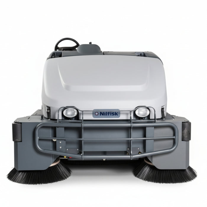 Nilfisk SW8000 diesel powered ride-on sweeper designed for heavy-duty sweeping of large industrial and commercial floor areas