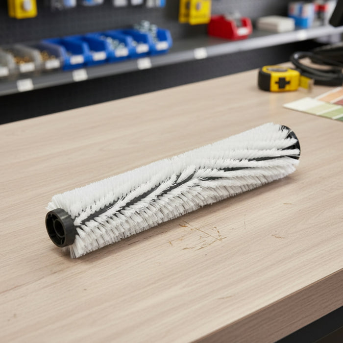Nilfisk 310 mm white cylindrical brush designed for professional cleaning applications, ensuring consistent and streak-free results on various floor types