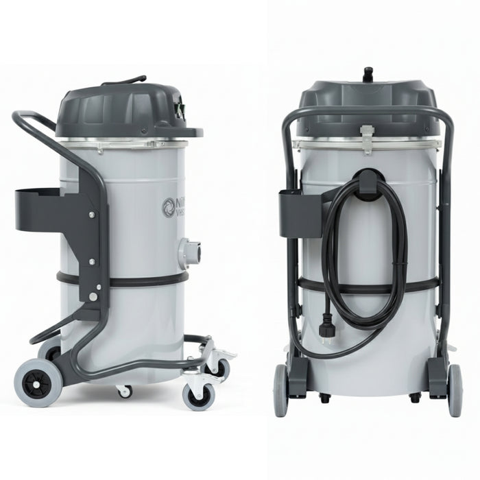 Nilfisk VHS 120 LC wet and dry industrial vacuum cleaner providing efficient suction and durable performance for workshops, factories, and warehouses