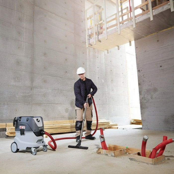 Nilfisk VHS 42 L30 HC IC 30L wet and dry H-Class hazardous vacuum cleaner providing safe and efficient dust and debris extraction in industrial sites