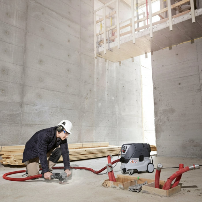 Nilfisk VHS 42 L30 MC IC durable industrial wet and dry safety vacuum cleaner providing efficient extraction of dust, debris, and liquids