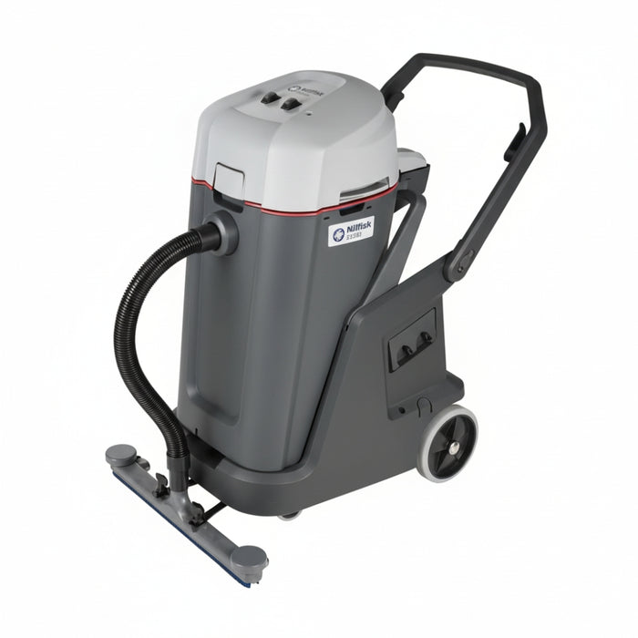 Nilfisk VL500 75 ergo twin motor wet and dry vacuum cleaner offering reliable performance for professional cleaning tasks in industrial spaces