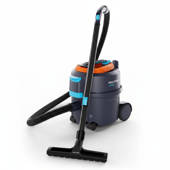 Nilfisk VP300C 10L dry vacuum cleaner with standard filter designed for reliable commercial and office cleaning