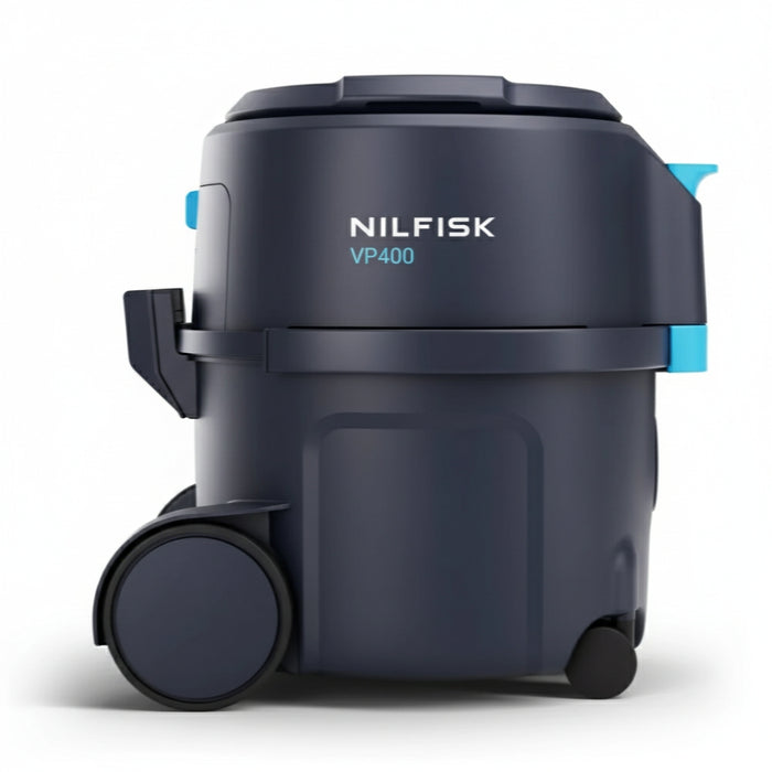 Nilfisk VP400 professional dry vacuum cleaner equipped with H13 HEPA filter for safe, hygienic, and reliable daily commercial cleaning

4.