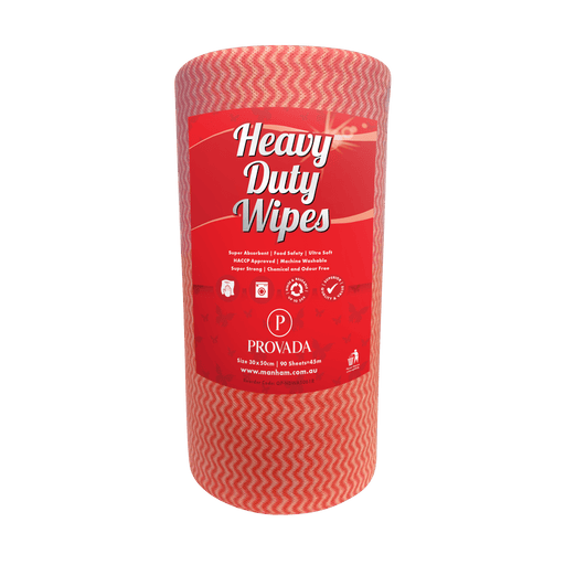 All Purpose Heavy Duty Jumbo Wipe Rolls each 90 Sheets 45m - 4 / Carton / Red - Janitorial and General Cleaning