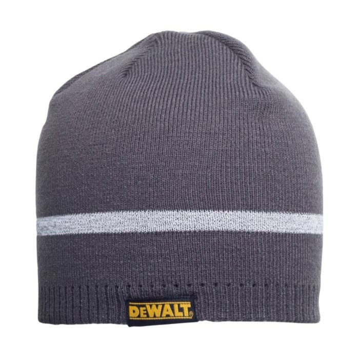 DeWALT Black Reflective Beanie Acrylic Ribbed Work Hat