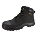 Water-resistant leather safety boots with anti-slip outsole
