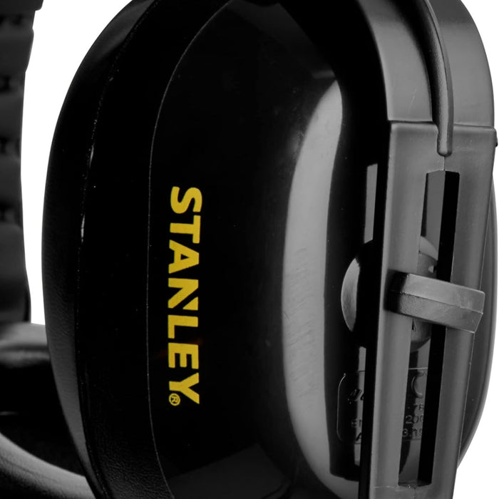 "Over-ear earmuffs with padded leather-style headband