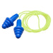 Banded earplugs with neck cord and storage case