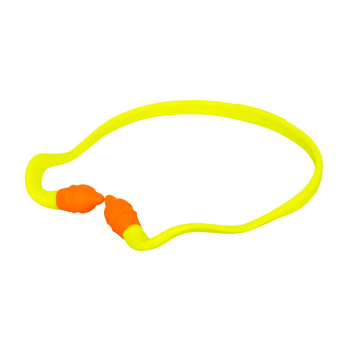Reusable earplugs with soft foam pods and neckband