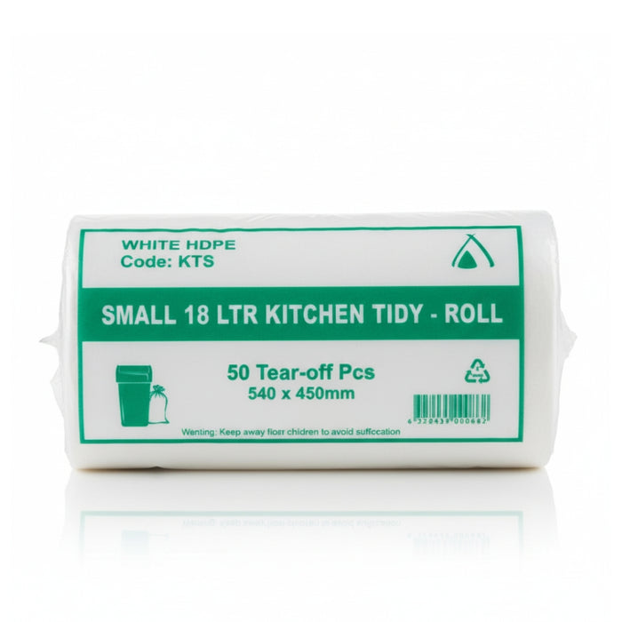 Tailored 18L Small White HDPE Garbage Bin Liners 1 roll