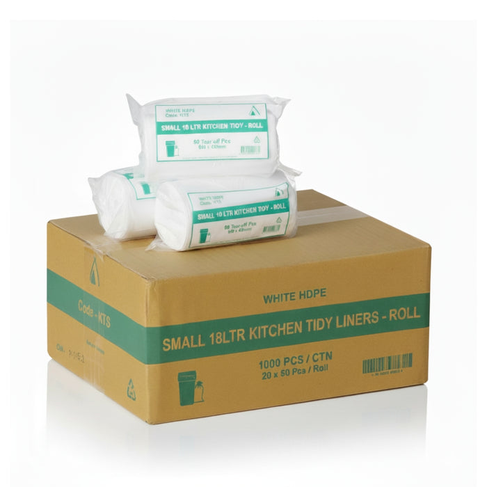 Tailored 18L Small White HDPE Garbage Bin Liners Carton Box