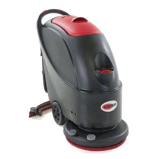 Viper AS510B battery-powered walk-behind scrubber dryer with 40L capacity, designed for efficient and quiet floor cleaning in commercial and industrial spaces