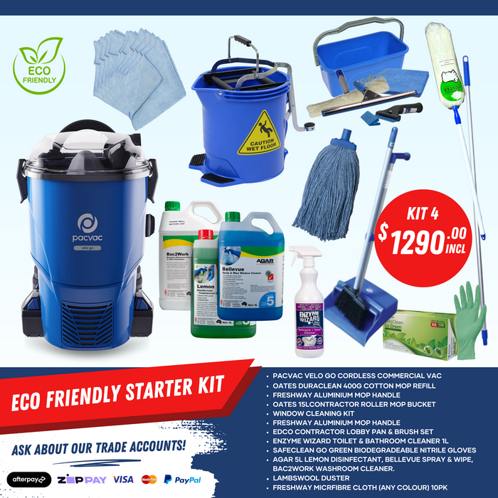 Commercial Cleaners Eco-Conscious Kit with Battery Vacuum