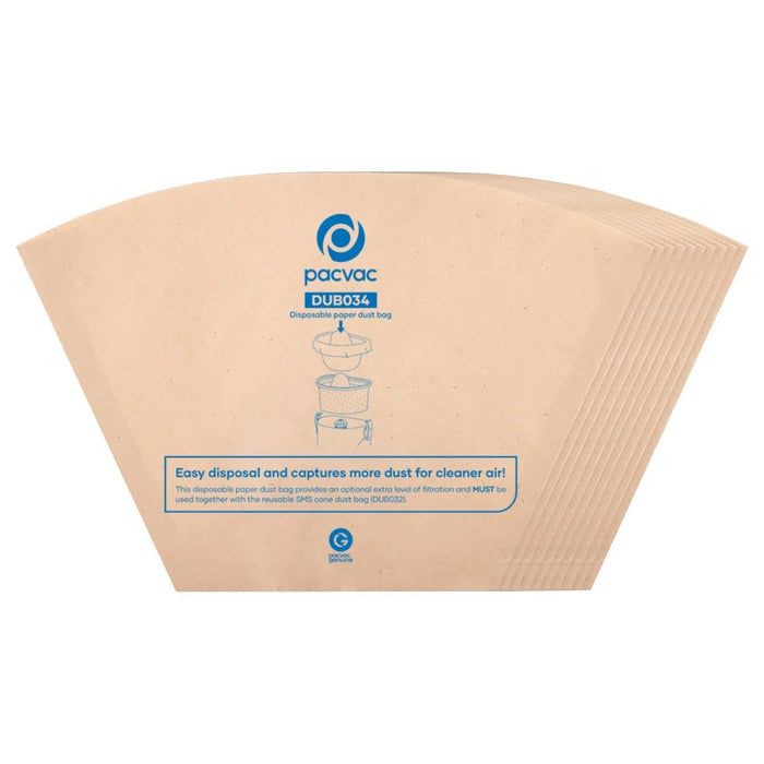 Disposable Paper Dust Bag 2.5L Pack of 10 suits Pacvac Velo (DUB034)