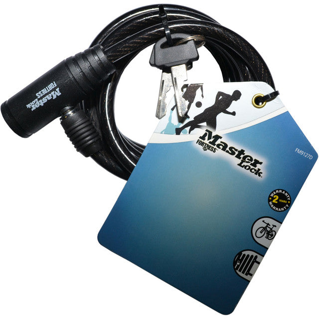 Master Lock 1.8m x 8mm Fortress Bike Cable Lock  Assorted Colours FM9127DAU
