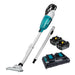 Makita 18V Brushless Stick Vacuum DCL284 Kit - 2x 5.0Ah Batteries + DC18RD Charger, 140G19-0 Telescopic Pipe