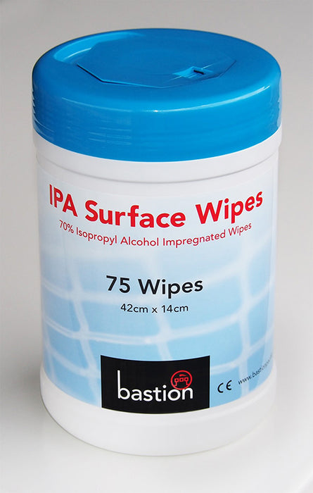 Bastion IPA Surface Wipes 70% iso alcohol 75 Sheets 42cm x 14cm