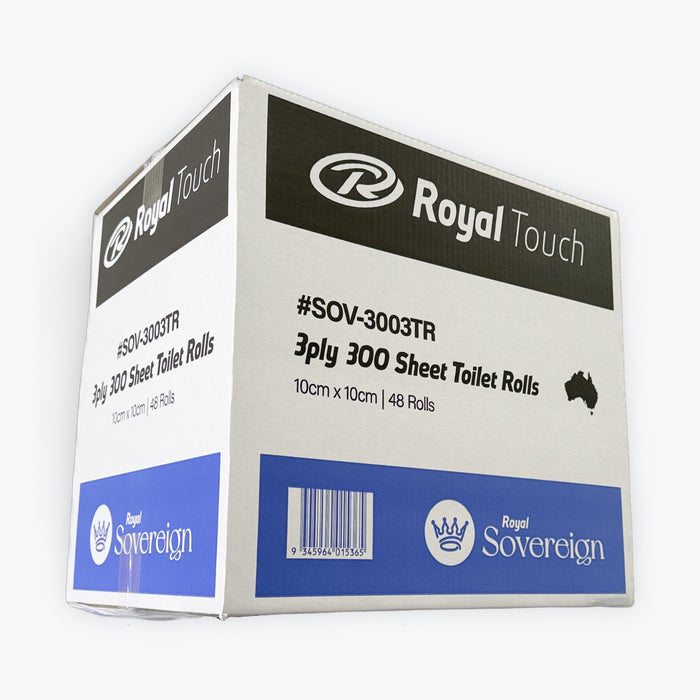 ROYAL TOUCH Sovereign 3ply 300 Sheet Toilet Rolls (SOV3003TR)