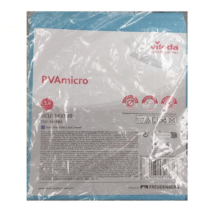 OATES VILEDA PVAmicro Streak Free Microfibre Cloth 5 pack - Blue