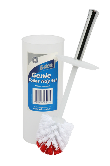 EDCO Genie Toilet Tidy Set Canister & brush set - White each 10207